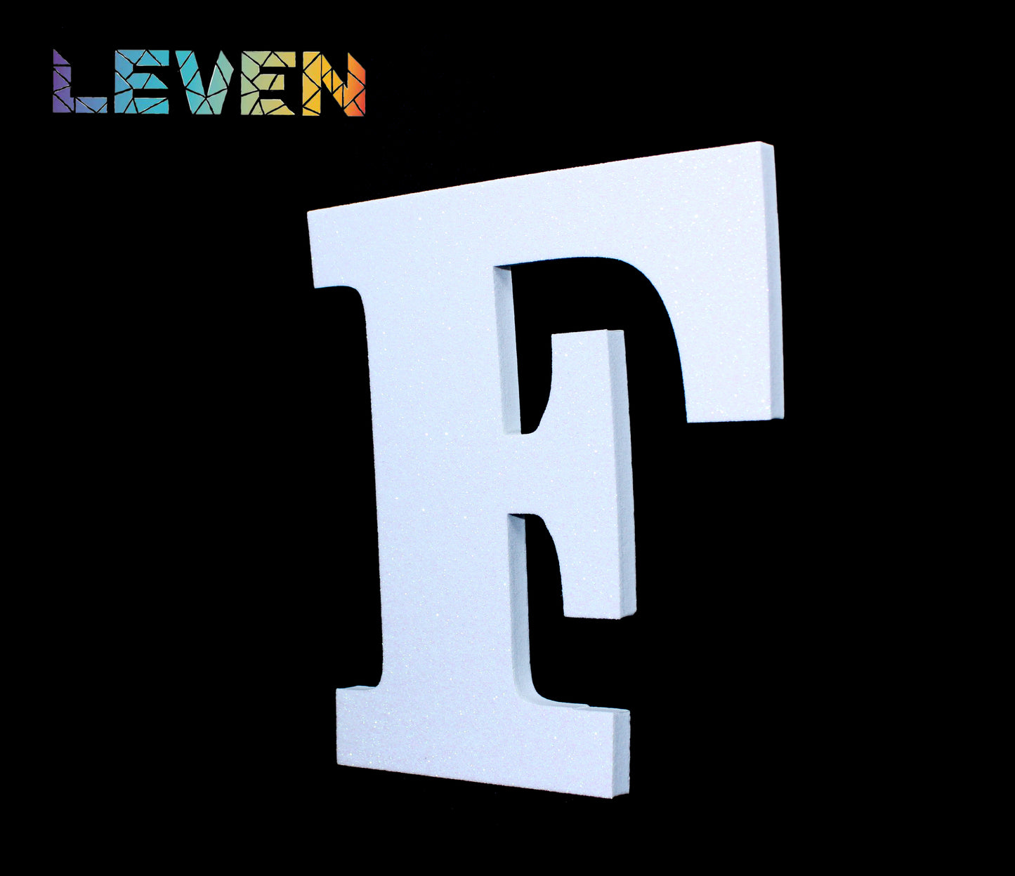 Letras decorativas 7.5cm Blanco purpurina F