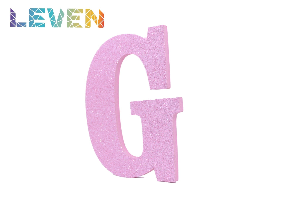 Letras decorativas 15-20cm Rosa purpurina G