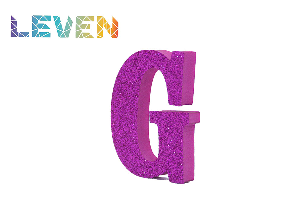 Letras decorativas 7.5cm Fucsia purpurina G