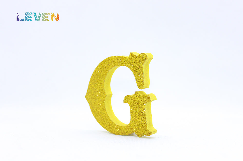Letras decorativas 7cm Oro purpurina G