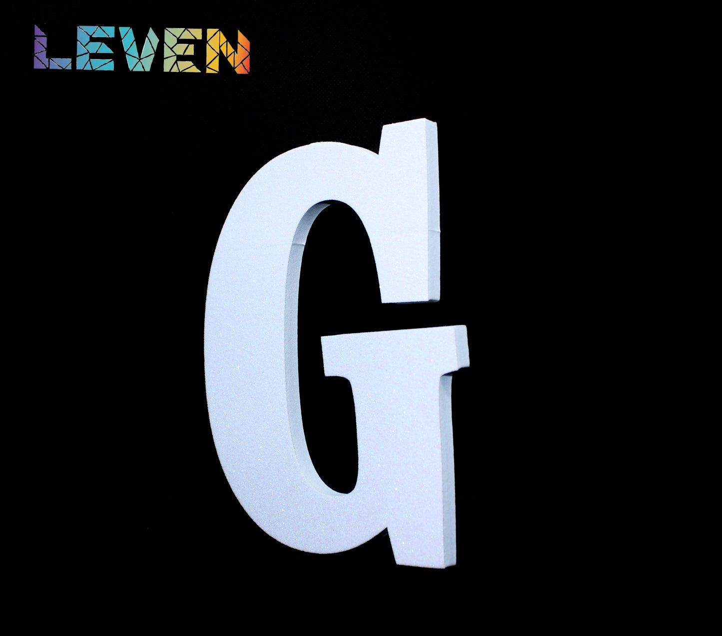 Letras decorativas 7.5cm Blanco purpurina G