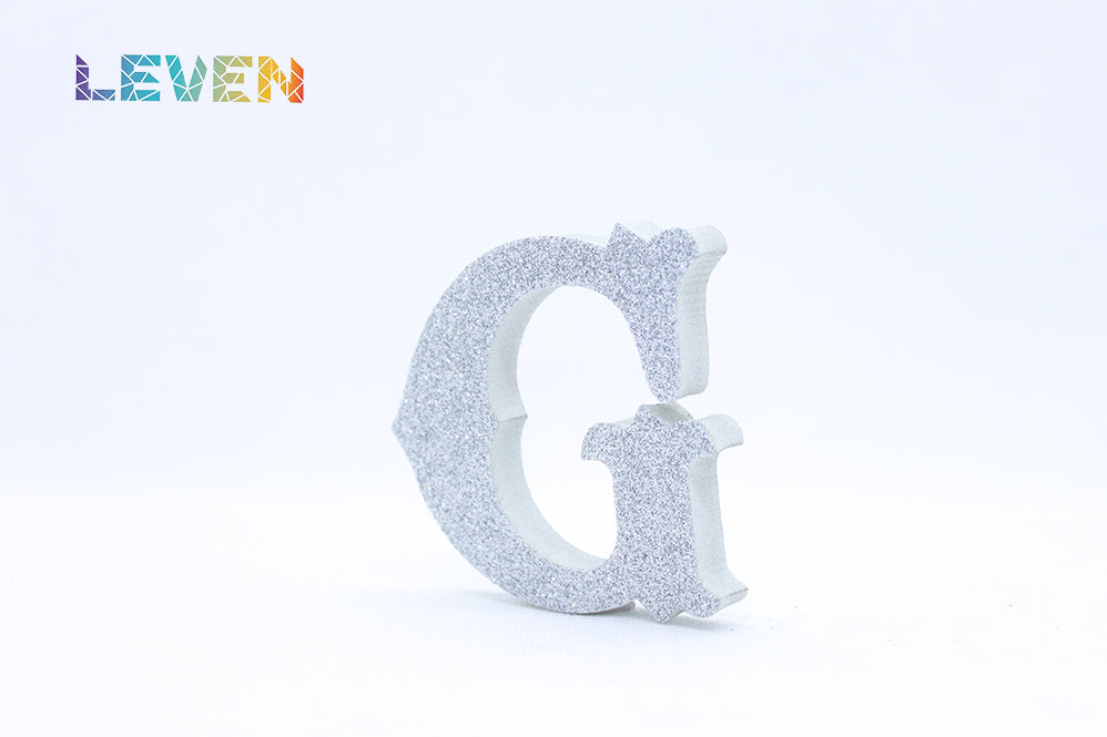 Letras decorativas 7cm Plata purpurina G
