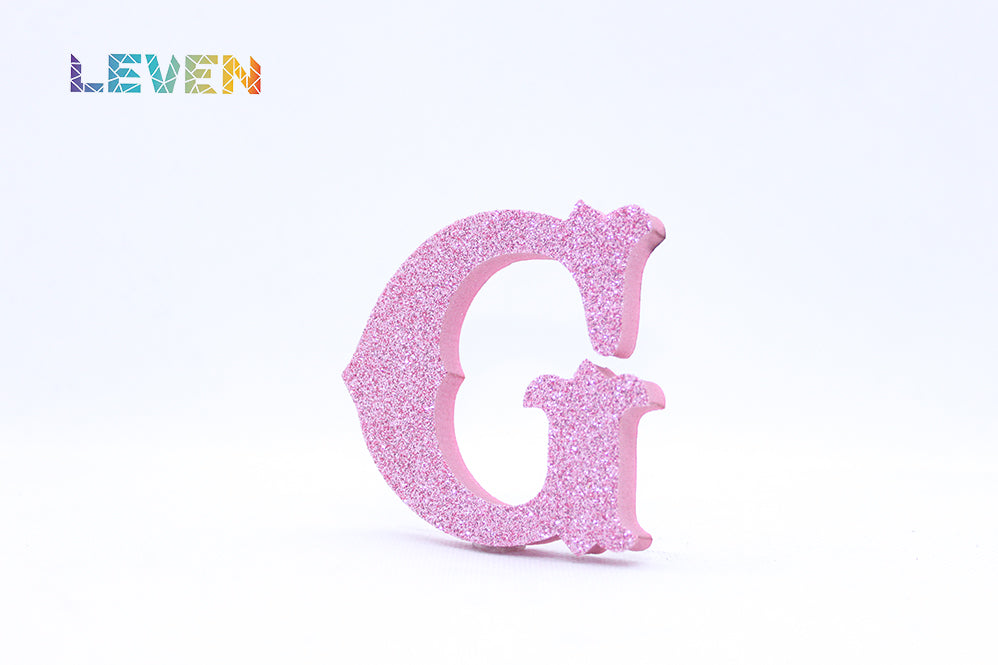 Letras decorativas 7cm Rosa purpurina G