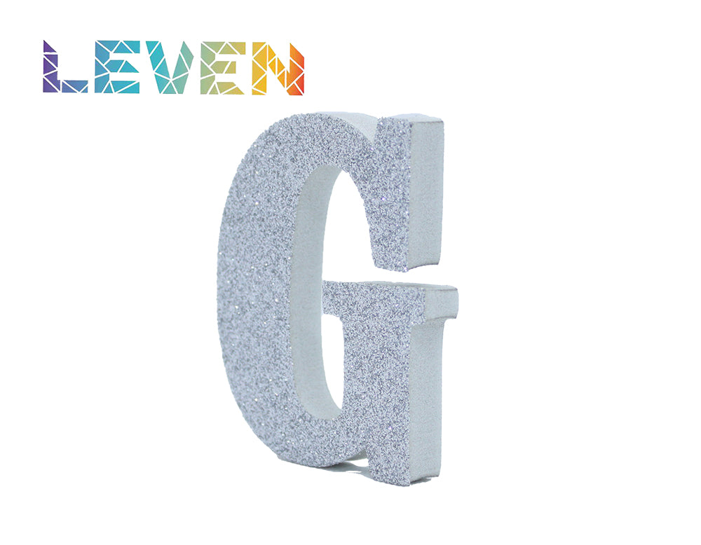 Letras decorativas 7.5cm Plata purpurina G