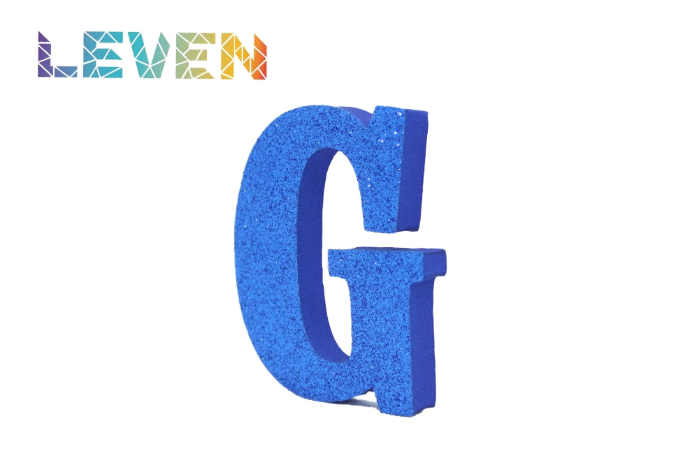 Letras decorativas 7.5cm Azul purpurina G