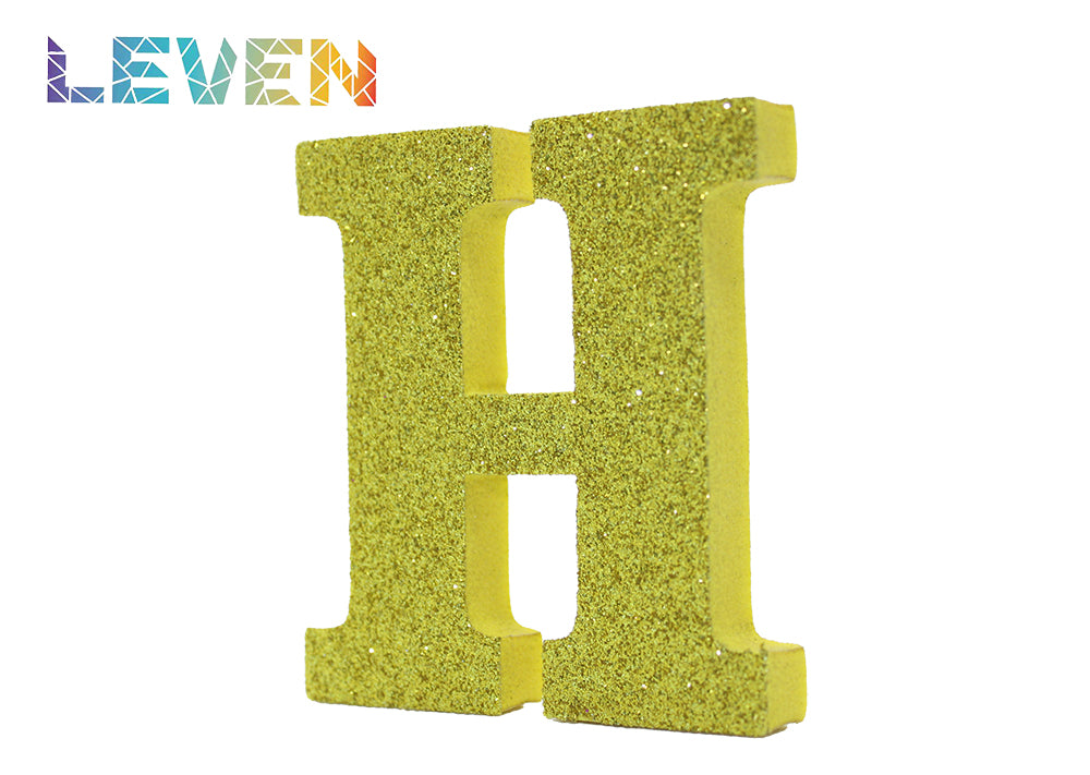 Letras decorativas 7.5cm Oro purpurina H
