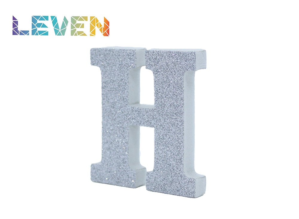 Letras decorativas 7.5cm Plata purpurina H
