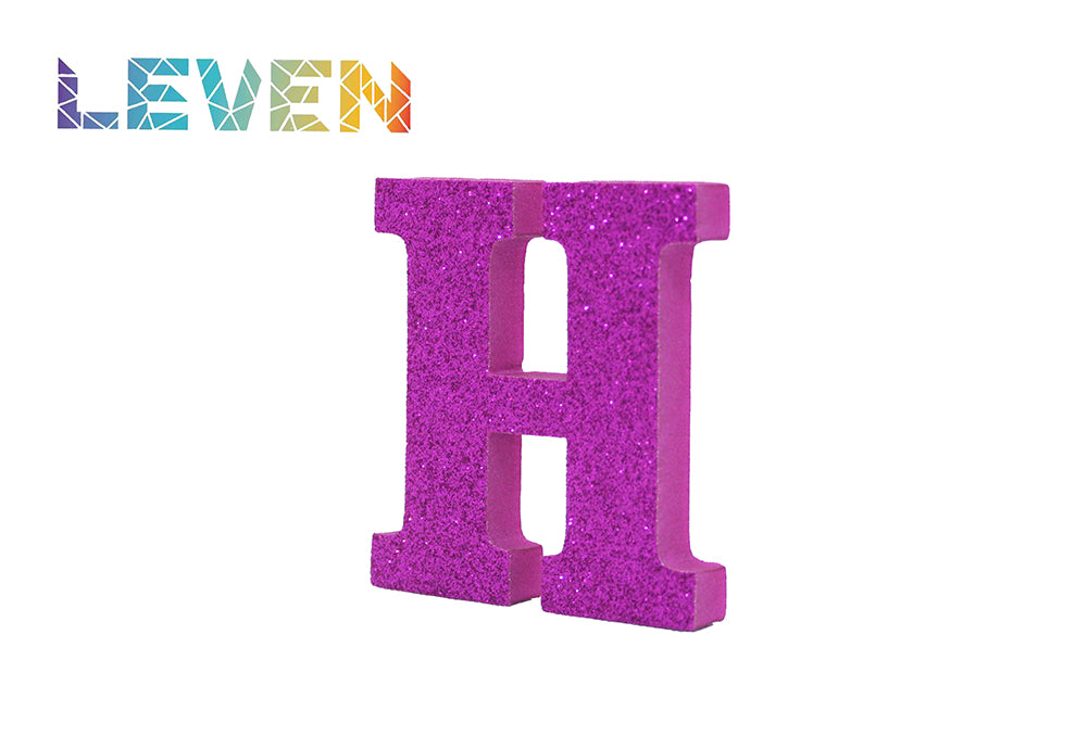 Letras decorativas 7.5cm Fucsia purpurina H