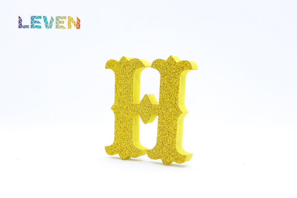 Letras decorativas 7cm Oro purpurina H