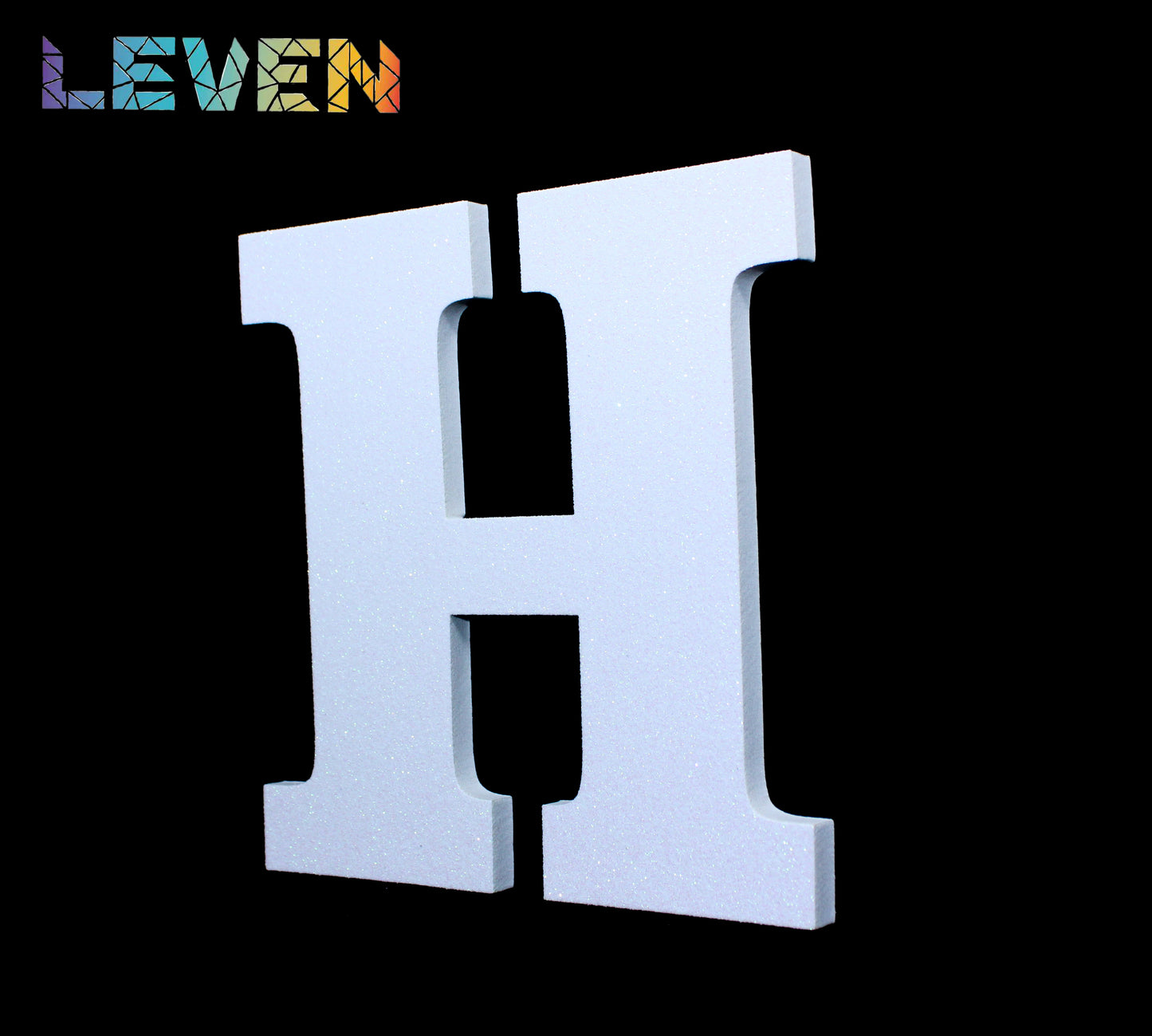 Letras decorativas 7.5cm Blanco purpurina H