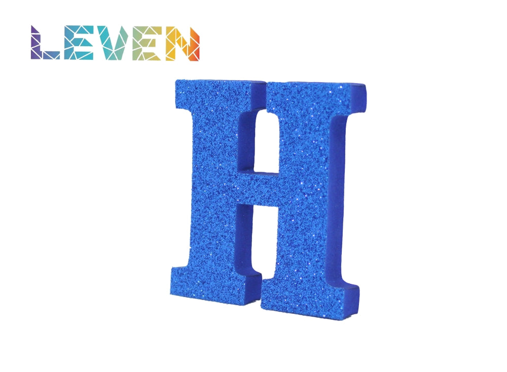 Letras decorativas 7.5cm Azul purpurina H