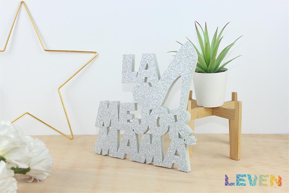 Mejor mama Plata purpurina