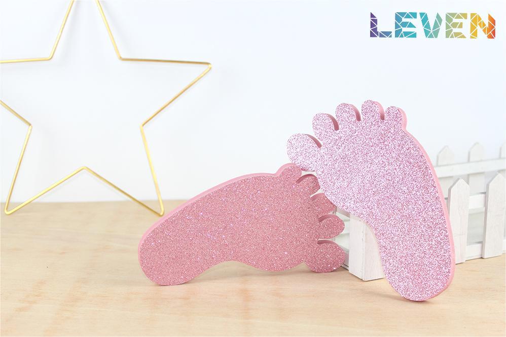 Figura Pies Rosa purpurina