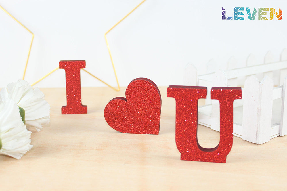 Letras decorativas 7.5cm Fucsia purpurina