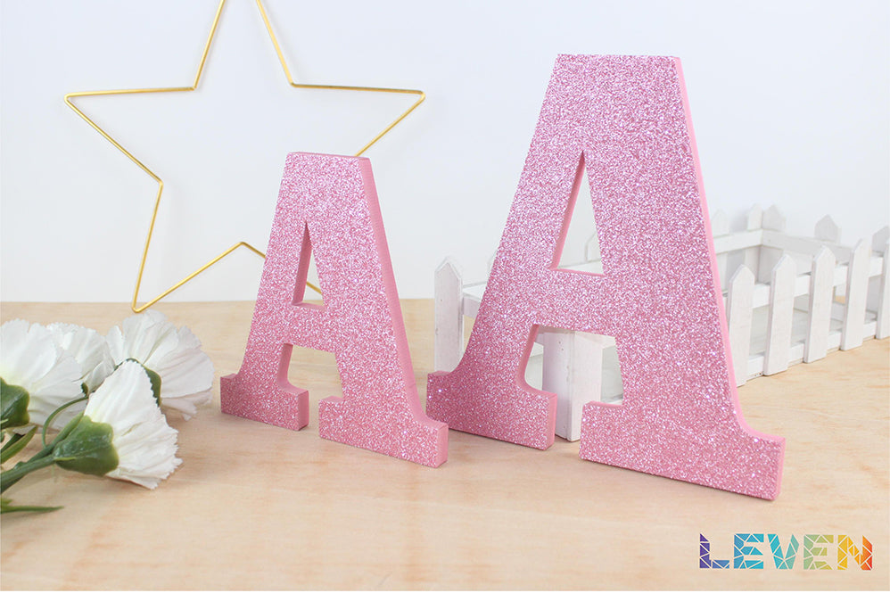 Letras decorativas 15-20cm Celeste purpurina