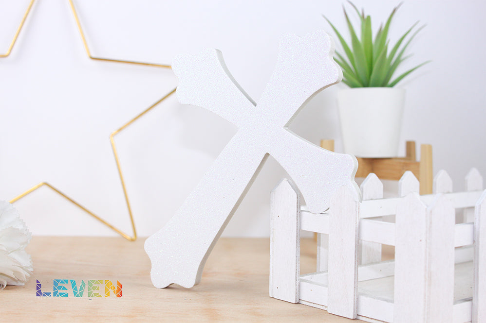 Cruz Blanco purpurina