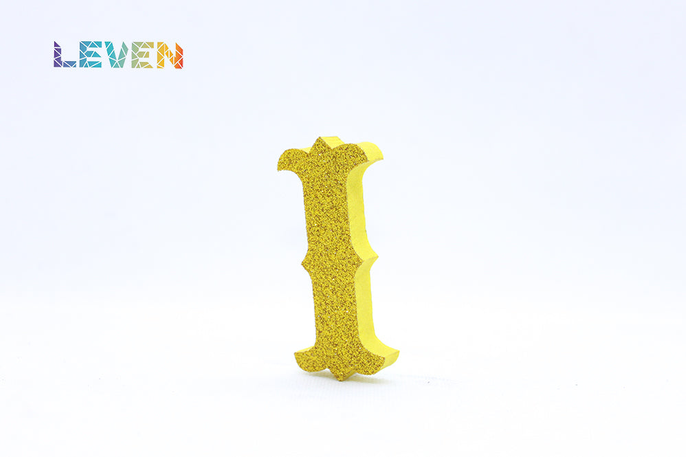 Letras decorativas 7cm Oro purpurina I