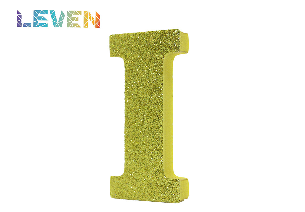 Letras decorativas 7.5cm Oro purpurina I