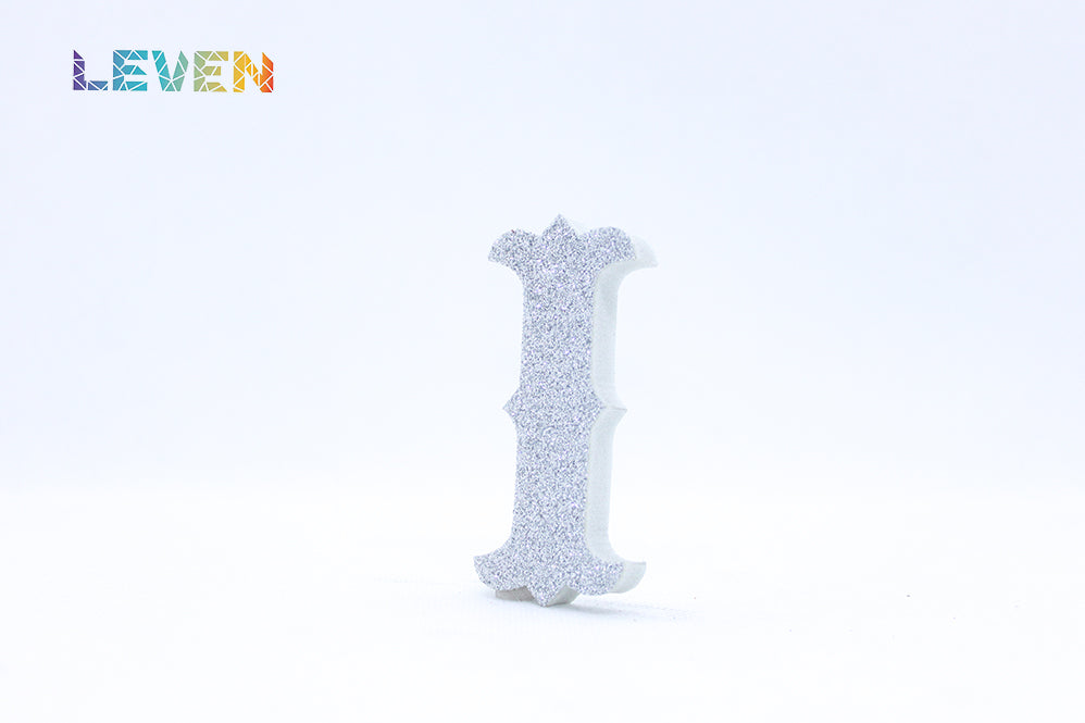 Letras decorativas 7cm Plata purpurina I