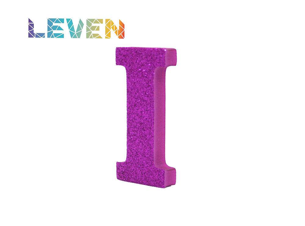 Letras decorativas 7.5cm Fucsia purpurina I