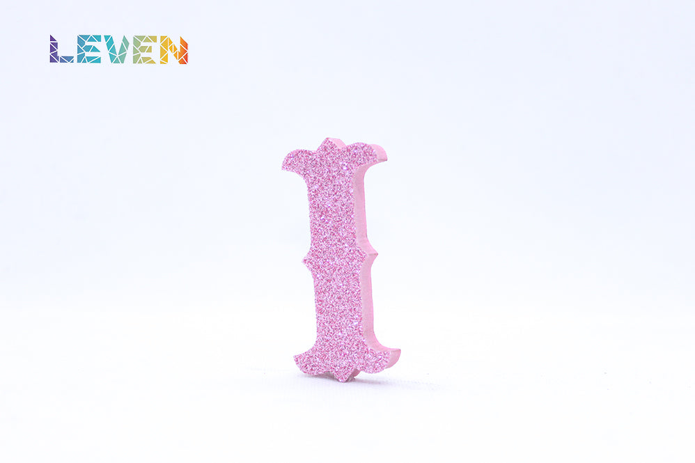 Letras decorativas 7cm Rosa purpurina I