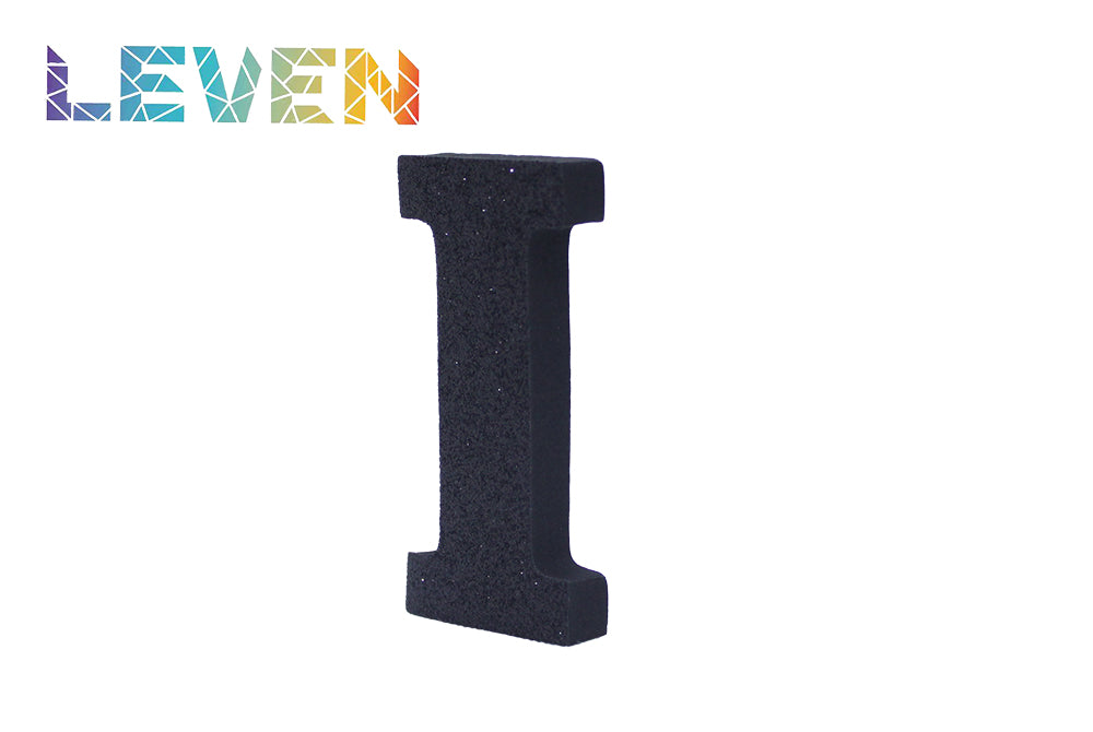 Letras decorativas 7.5cm Negro purpurina I