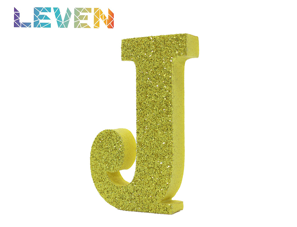 Letras decorativas 7.5cm Oro purpurina J