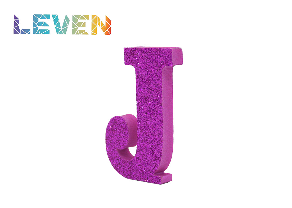 Letras decorativas 7.5cm Fucsia purpurina J