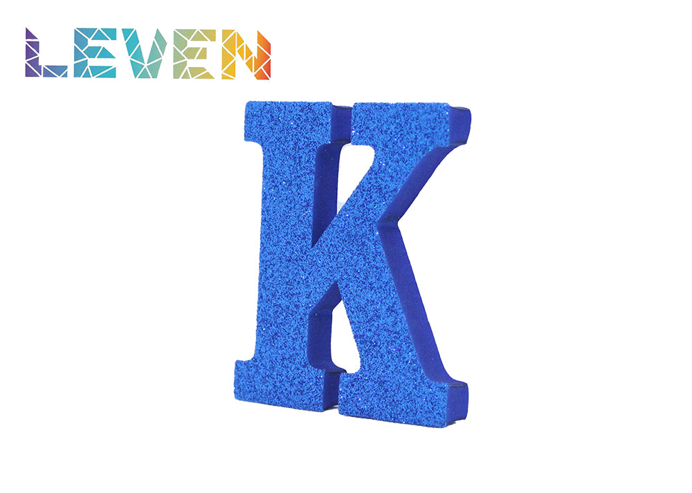 Letras decorativas 7.5cm Azul purpurina K