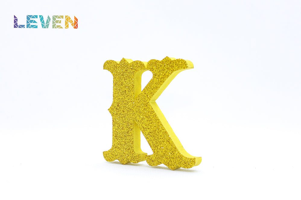 Letras decorativas 7cm Oro purpurina K