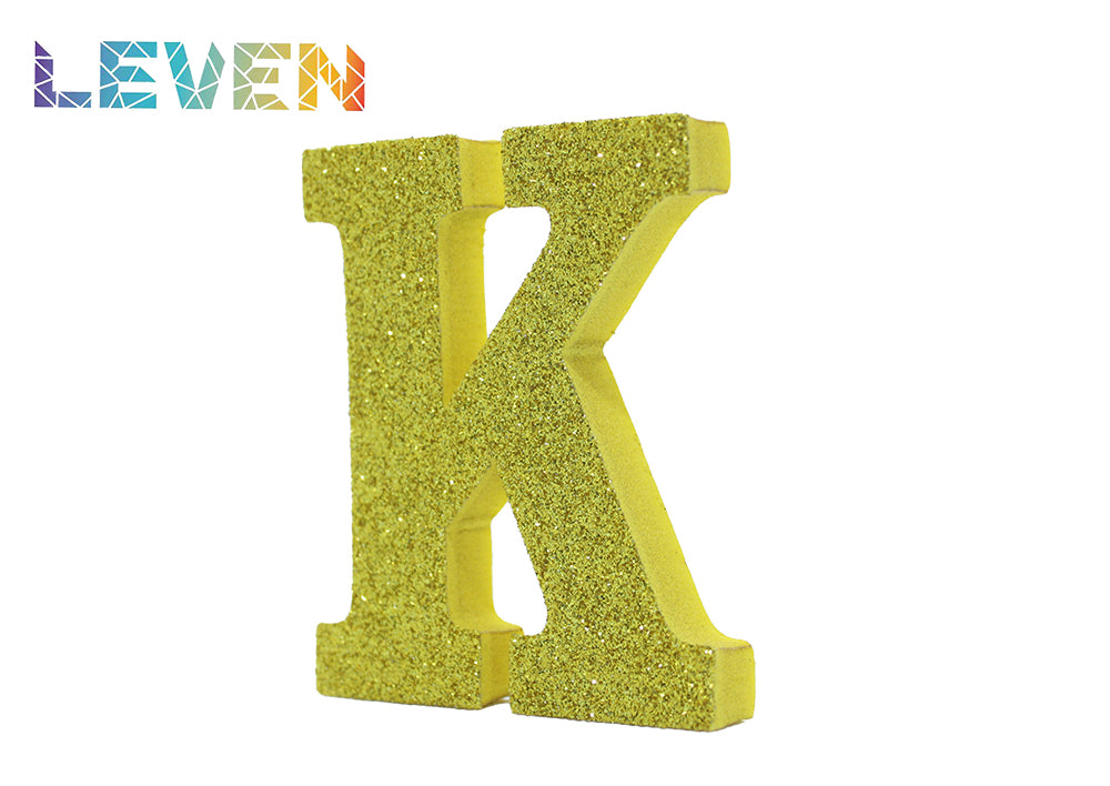 Letras decorativas 7.5cm Oro purpurina K