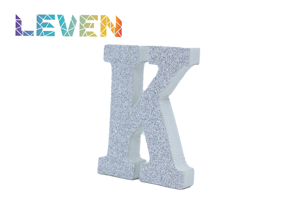 Letras decorativas 7.5cm Plata purpurina K