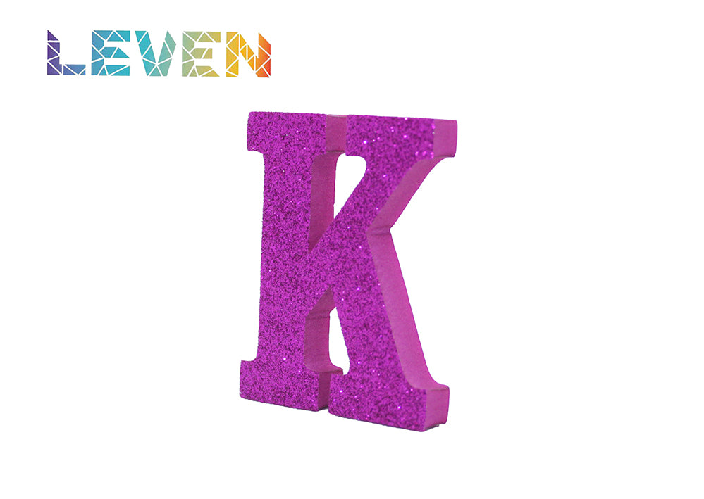 Letras decorativas 7.5cm Fucsia purpurina K