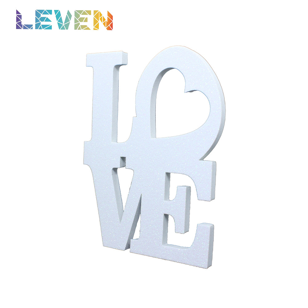 Marco personalizado Love con foto 20x25 Blanco purpurina