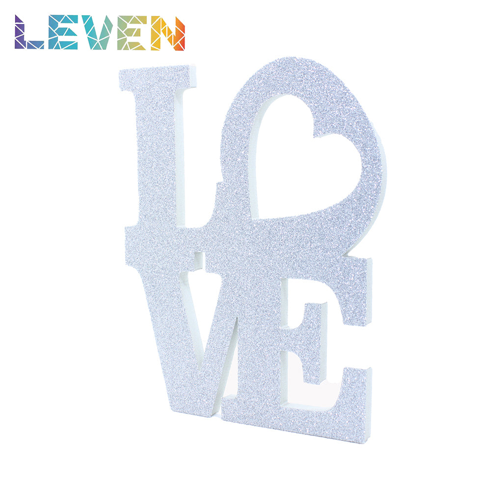 Marco personalizado Love con foto 20x25 Plata purpurina