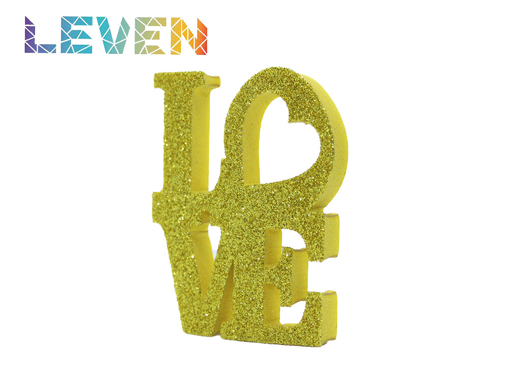 Letras decorativas 7.5cm Oro purpurina Love