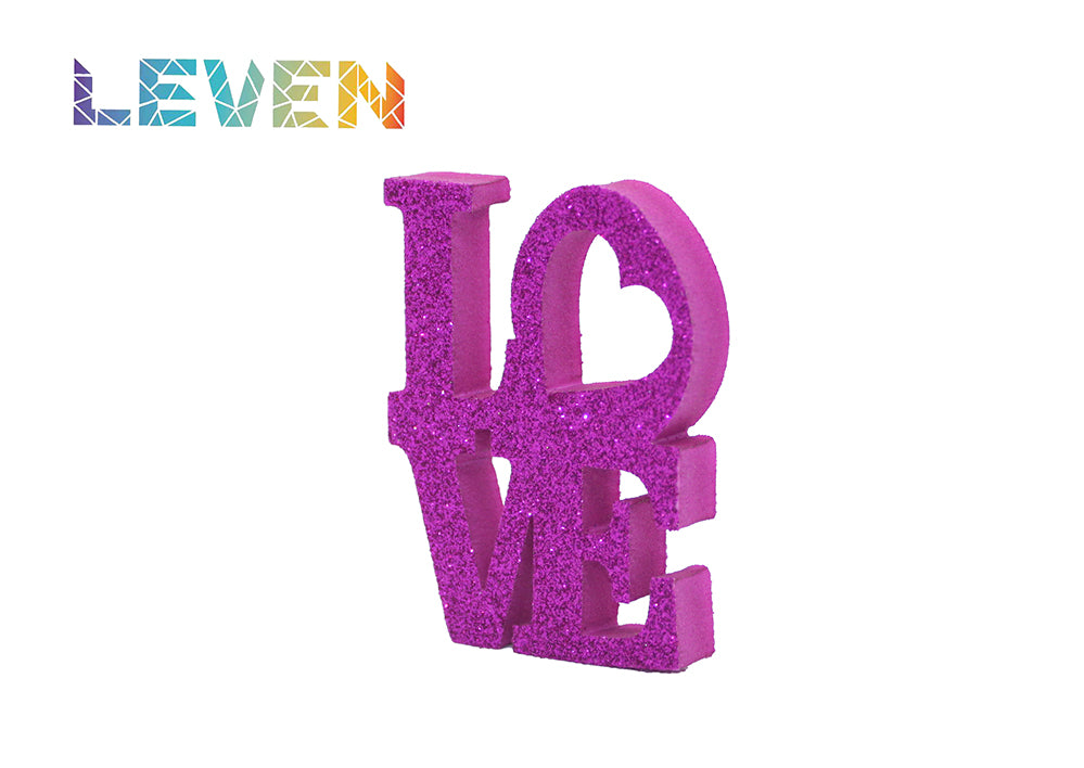 Letras decorativas 7.5cm Fucsia purpurina Love