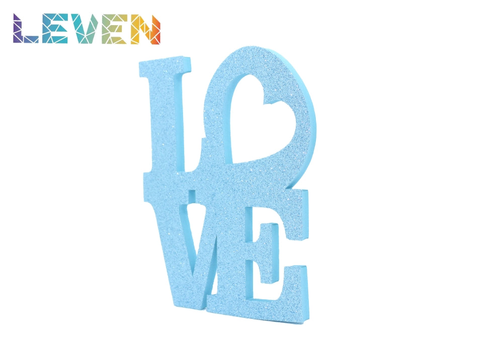 Marco personalizado Love con foto 20x25 Celeste purpurina