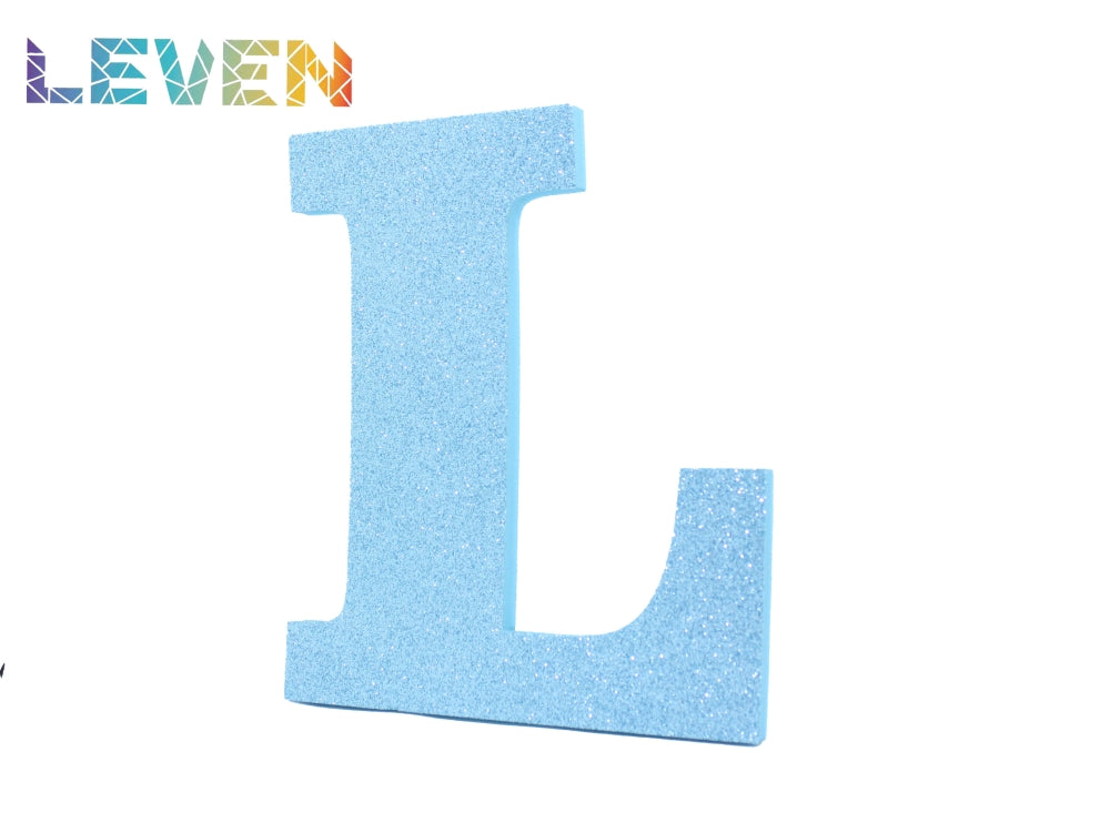Letras decorativas 15-20cm Celeste purpurina L