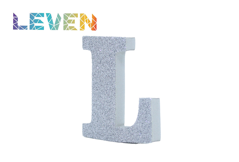 Letras decorativas 7.5cm Plata purpurina L