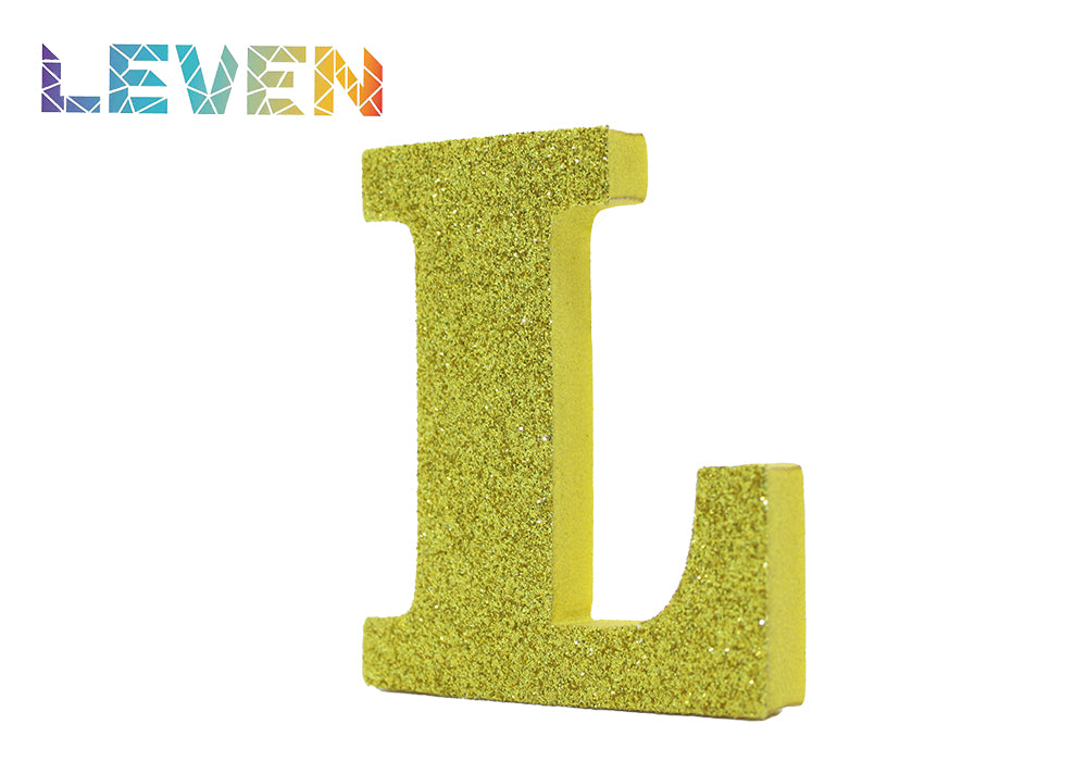 Letras decorativas 7.5cm Oro purpurina L