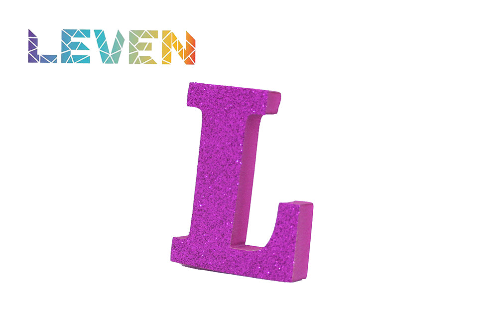 Letras decorativas 7.5cm Fucsia purpurina L