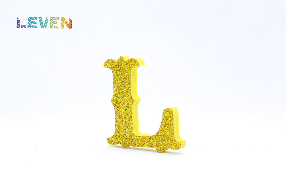 Letras decorativas 7cm Oro purpurina L
