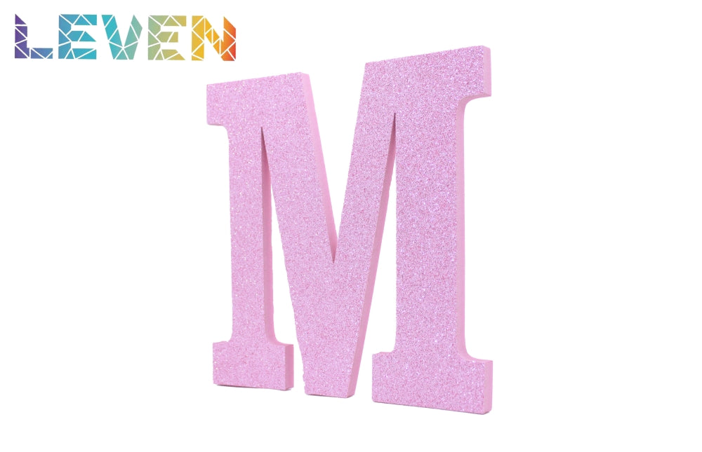 Letras decorativas 15-20cm Rosa purpurina M