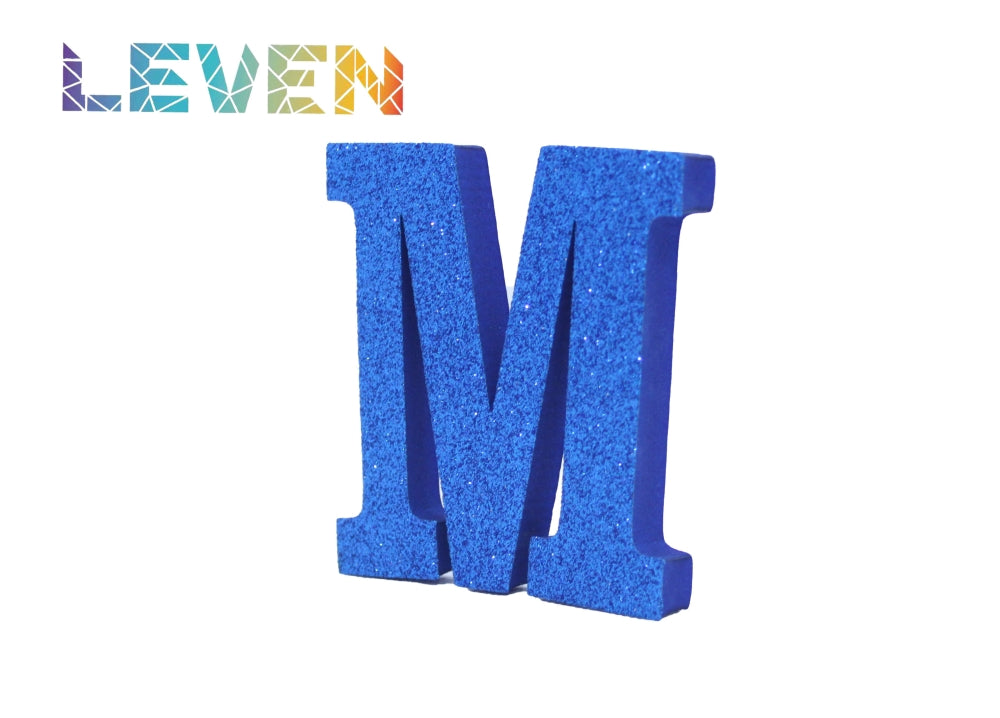 Letras decorativas 7.5cm Azul purpurina M
