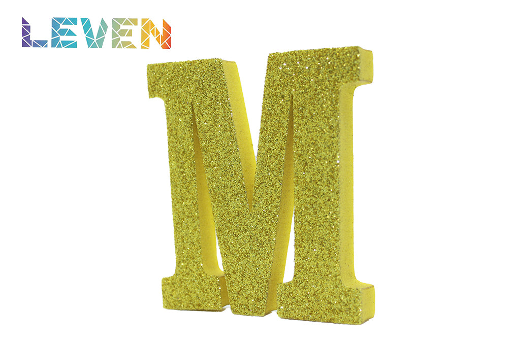 Letras decorativas 7.5cm Oro purpurina M