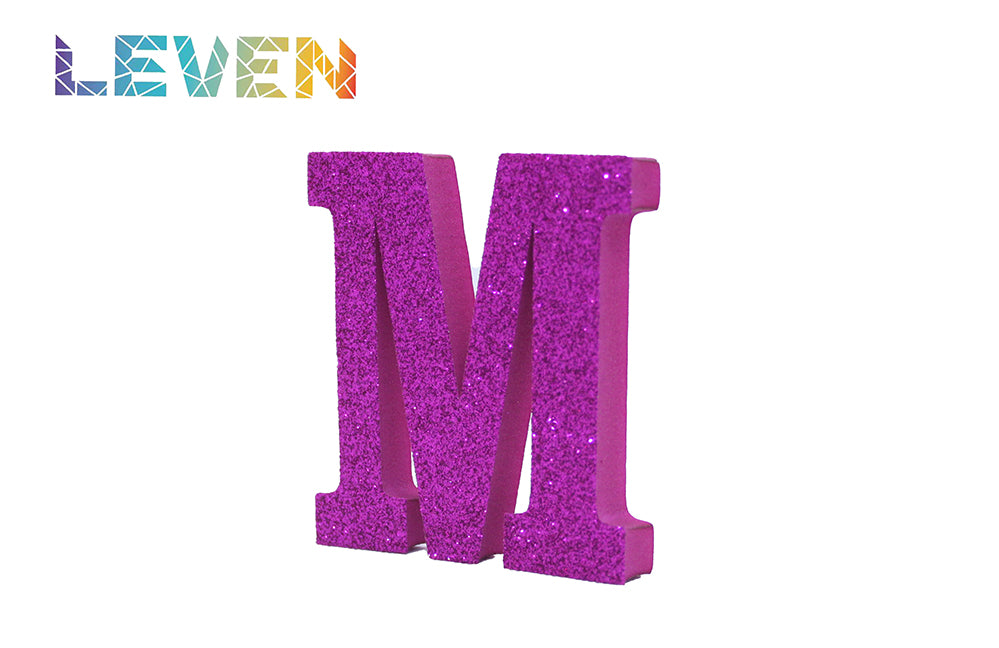 Letras decorativas 7.5cm Fucsia purpurina M