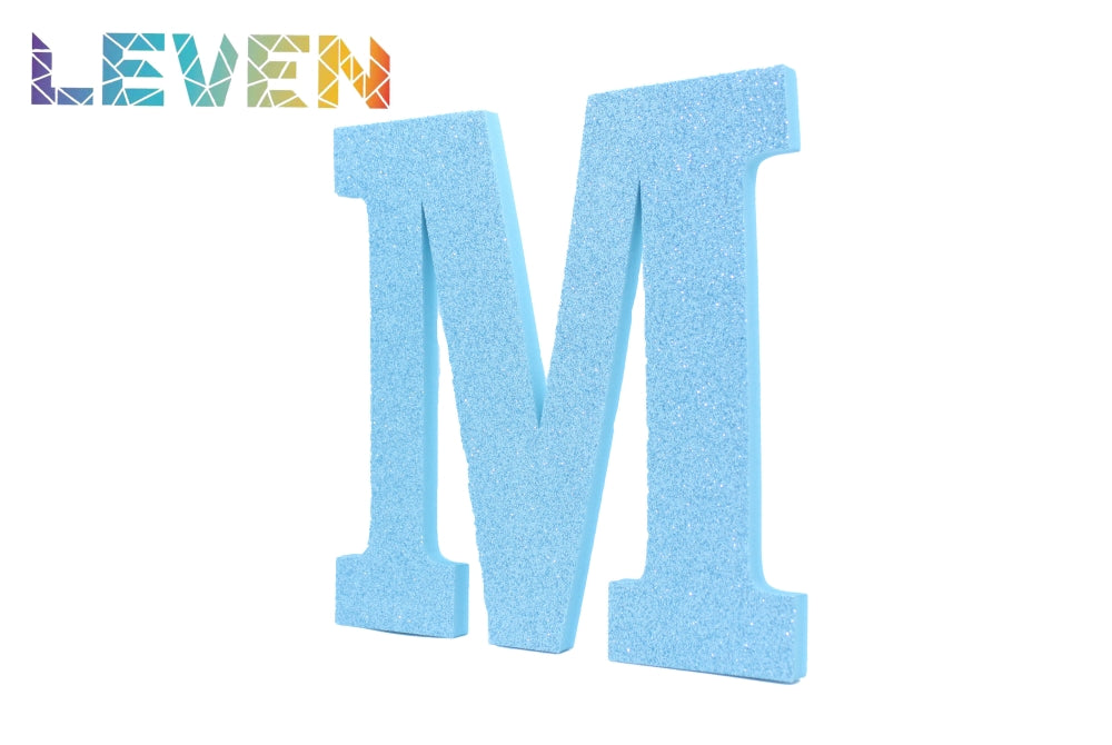 Letras decorativas 15-20cm Celeste purpurina M