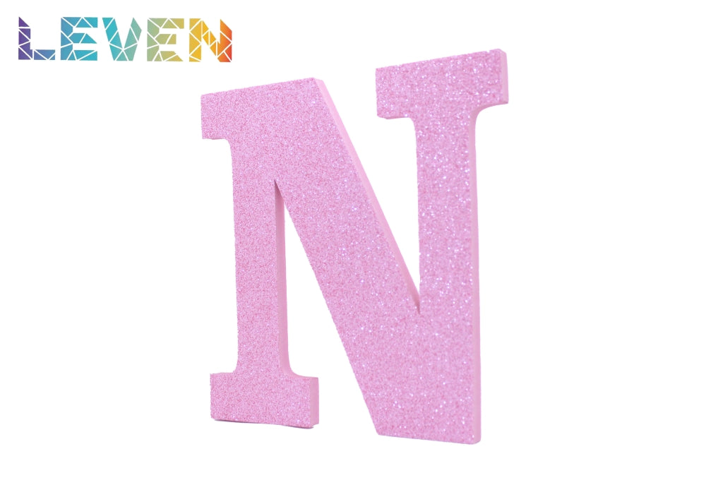 Letras decorativas 15-20cm Rosa purpurina N