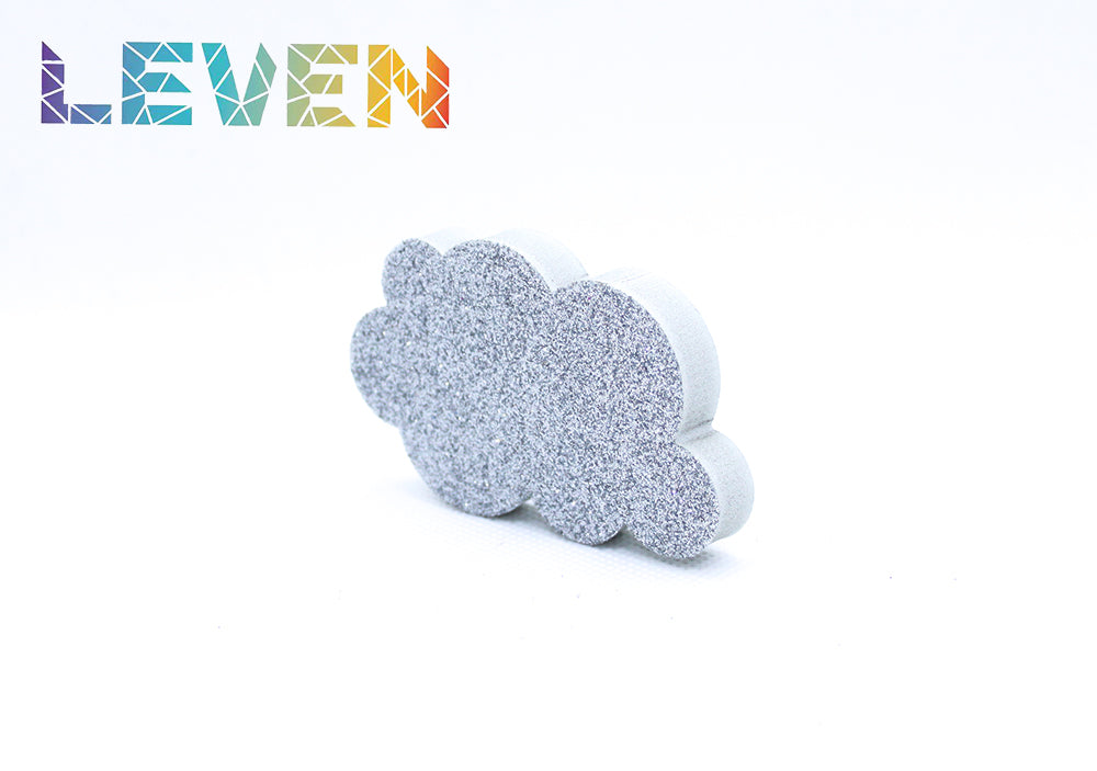Letras decorativas 7.5cm Plata purpurina Nube